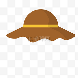 旅游指引牌图片_黄色帽子旅游出行小元素遮阳帽图