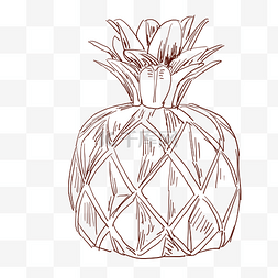 线描菠萝摆件