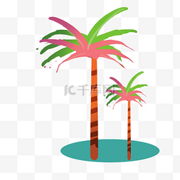 椰子保龄球图片_矢量图海边的椰子树
