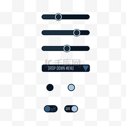 UI表单设计图片_科技感开关单选下拉菜单进度条表