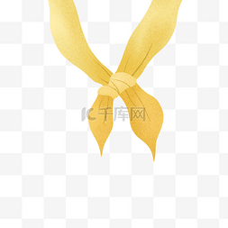 黄色手绘飘带图片_矢量图手绘丝巾饰品