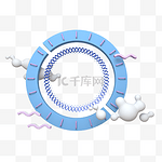 电商淘宝天猫双12双十二新年节日背景舞台蓝色C4D