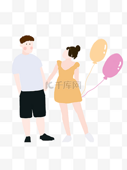 矢量手绘气球图片_卡通情侣元素设计