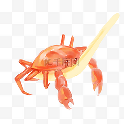 大吃图片_吃美味的螃蟹手绘插画