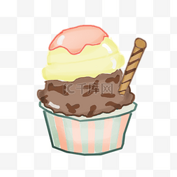夏日冰霜元素图片_手绘美味雪糕