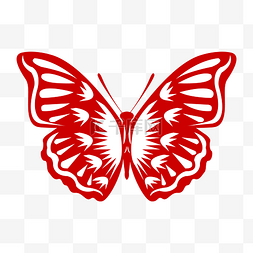 昆虫红色图片_红色树叶花纹蝴蝶
