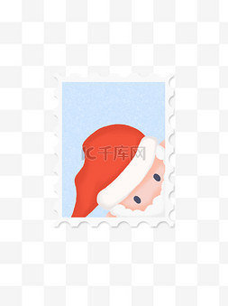 手绘人物贴纸图片_手绘圣诞节可爱邮票贴纸素材元素