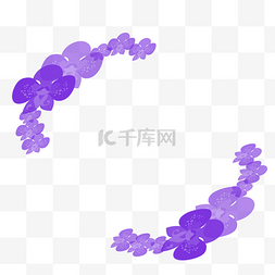 矢量紫色边框图片_紫色水彩花朵边框