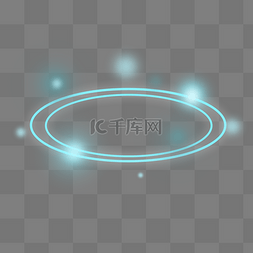 圆光晕光效图片_蓝色椭圆形光点光