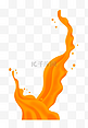 一条飞溅的橙汁插画