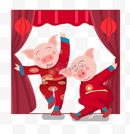 树红包图片_猪猪表演节目恭贺新年