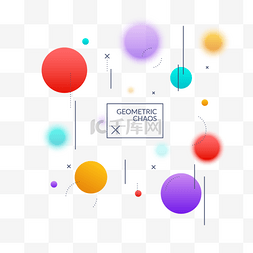 孟菲斯风格图片_孟菲斯风格几何漂浮立体圆球素材