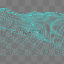 图片_网格科技感抽象地面线条矢量元素