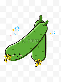 可爱瓜图片_mbe风格卡通可爱蔬菜小黄瓜