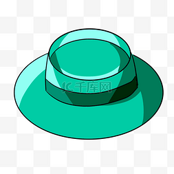 绿色圆形帽子帽子