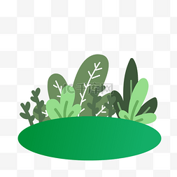 绿色草地小清新图片_手绘简笔画大自然绿色植物