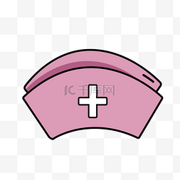 护士节帽子图片_矢量图粉红色的护士帽