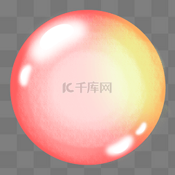 透明彩色玻璃图片_红色玻璃球气泡插画