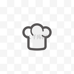 厨师帽扁平化图片_灰色厨师帽