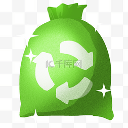 循环利用绿色袋子插画