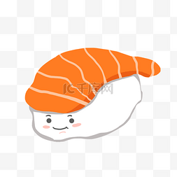 鱼丸汤卡通图片_卡通微笑的寿司素材图