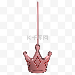 大气质感海报图片_女王节王冠C4D精致粉色金属挂饰