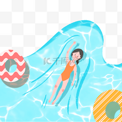 比基尼女生背影图片_夏天夏日游泳女孩