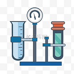 天平称和量筒试管插画