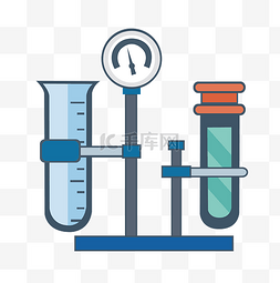 量杯和试管图片_天平称和量筒试管插画
