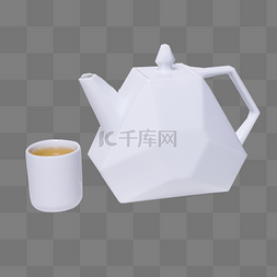 创意茶具图片_白色创意瓷器茶具元素