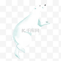 无助的图片_白色的北极熊手绘设计