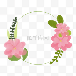 粉色植物水彩图片_粉色山茶花标题框
