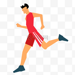 奔跑的田径运动员图片_卡通矢量商务简约正在跑步的人