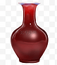 手绘玛瑙红色的花瓶