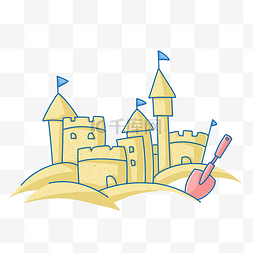 黄色的城堡手绘插画