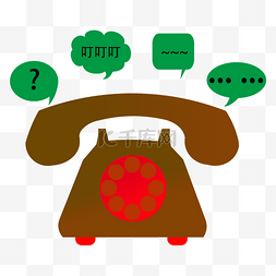 电话框图片_棕色系老式电话通讯设备