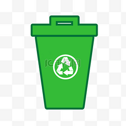 绿色环保矢量图片_绿色矢量回收垃圾桶