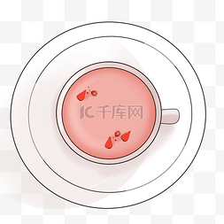养生茶杯子图片_粉色玫瑰茶饮品