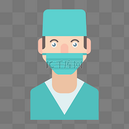 卡通医生戴口罩图片_卡通戴口罩的手术医生矢量素材