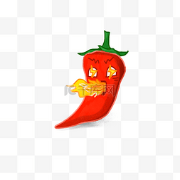 滴在火上的食物图片_卡通手绘喷火的辣椒