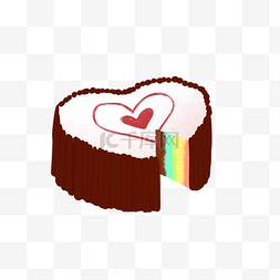 彩虹蛋糕手绘图片_爱心生日蛋糕手绘插画