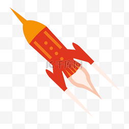起飞火焰图片_红色创意火箭元素