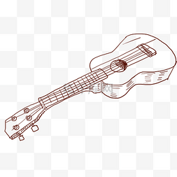 线描吉他手绘插画