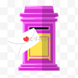 紫色爱心卡通图片_紫色爱心邮筒