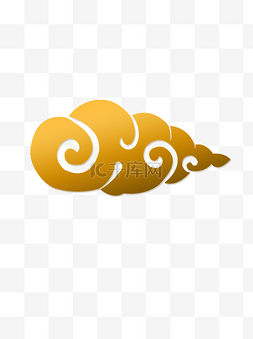 中国风传统金色祥云古典花纹云朵