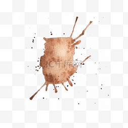 咖啡泼洒水渍图片_棕色矢量笔触