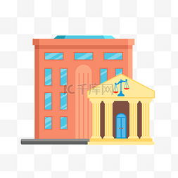 红色法院建筑物插图