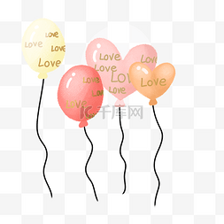 粉水气球图片_手绘爱情气球