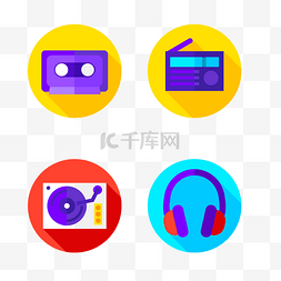 音乐声音卡通矢量图标