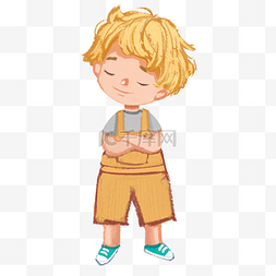 男装衣服素材图片_手绘的金发小男孩PNG
